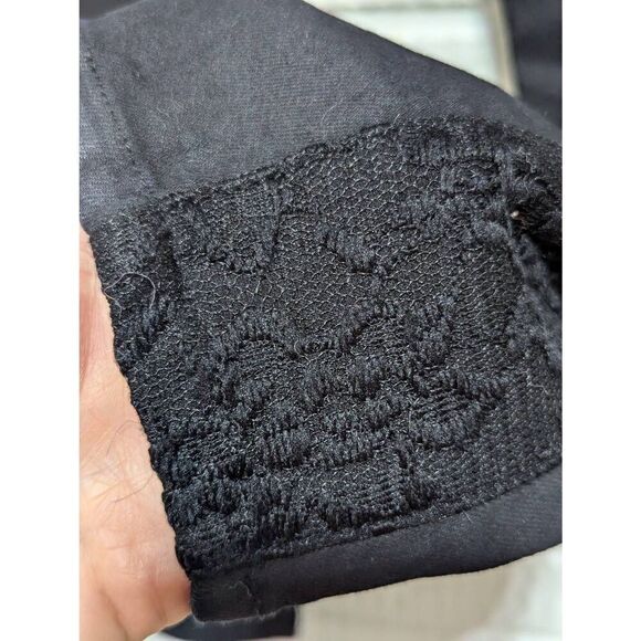 7 for All Mankind Women's Black Skinny Stretch Lace Panel Pants Size 27 - Picture 8 of 8